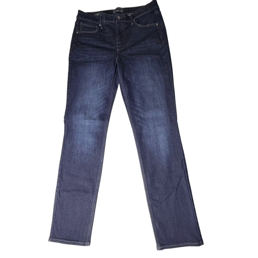 White House Black Market Jeans Womens 10 High Rise Slim Cut Dark Blue Denim NWOT